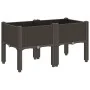 Jardinera con patas PP marrón 80x40x42 cm by , Pots and planters - Ref: Foro24-367895, Price: 58,81 €, Discount: %