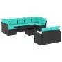 Set de sofás de jardín 10pzas con cojines ratán sintético negro de , Conjuntos de jardín - Ref: Foro24-3219417, Precio: 768,1...