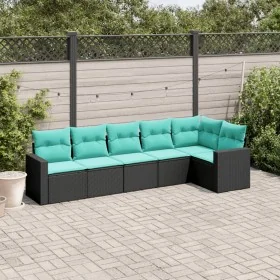 Set de sofás de jardín 6 pzas con cojines ratán sintético negro by , Garden sets - Ref: Foro24-3218977, Price: 474,33 €, Disc...