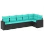 Set de sofás de jardín 6 pzas con cojines ratán sintético negro von , Gartensets - Ref: Foro24-3218977, Preis: 474,33 €, Raba...