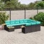 Set de sofás de jardín 11 pzas y cojines ratán sintético negro by , Garden sets - Ref: Foro24-3227205, Price: 815,67 €, Disco...