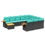 Set de sofás de jardín 11 pzas y cojines ratán sintético negro by , Garden sets - Ref: Foro24-3227205, Price: 815,67 €, Disco...