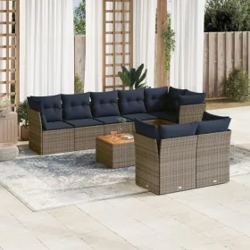 Set de sofás de jardín 9 pzas con cojines ratán sintético gris de , Conjuntos de jardín - Ref: Foro24-3256068, Precio: 669,13...