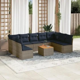 Set de sofás de jardín 10 pzas con cojines ratán sintético gris von , Gartensets - Ref: Foro24-3256124, Preis: 669,28 €, Raba...