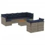 Set de sofás de jardín 10 pzas con cojines ratán sintético gris by , Garden sets - Ref: Foro24-3256145, Price: 712,92 €, Disc...
