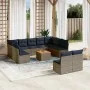 Set sofás de jardín con cojines 12 piezas ratán sintético gris by , Garden sets - Ref: Foro24-3256222, Price: 800,89 €, Disco...