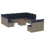 Set sofás de jardín con cojines 12 piezas ratán sintético gris by , Garden sets - Ref: Foro24-3256222, Price: 800,89 €, Disco...