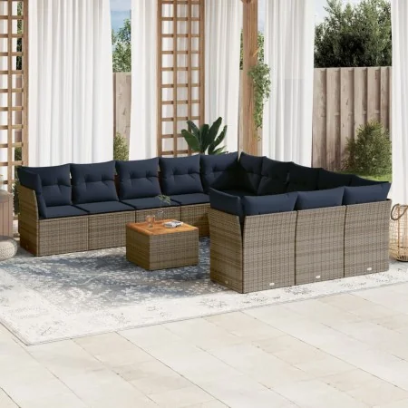 Set sofás de jardín con cojines 12 piezas ratán sintético gris by , Garden sets - Ref: Foro24-3256243, Price: 854,32 €, Disco...