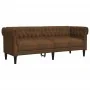 Sofá Chesterfield de 3 plazas tela marrón by , Sofas - Ref: Foro24-372564, Price: 368,18 €, Discount: %