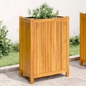 Jardinera con forro madera maciza de acacia 31x31x75 cm by , Pots and planters - Ref: Foro24-366432, Price: 74,37 €, Discount: %