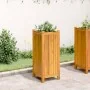 Jardinera con forro madera maciza de acacia 31x31x75 cm von , Töpfe und Pflanzgefäße - Ref: Foro24-366432, Preis: 74,37 €, Ra...