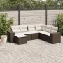 Juego de sofás de jardín 7 piezas con cojines ratán PE marrón von , Modulare Sofas für den Außenbereich - Ref: Foro24-3221702...