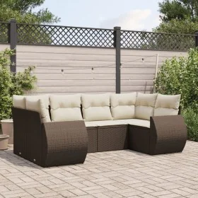 Set sofás de jardín 6 piezas y cojines ratán sintético marrón von , Modulare Sofas für den Außenbereich - Ref: Foro24-3221782...