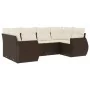 Set sofás de jardín 6 piezas y cojines ratán sintético marrón by , Modular outdoor sofas - Ref: Foro24-3221782, Price: 441,21...
