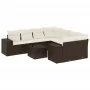 Set de sofás de jardín 9 pzas y cojines ratán sintético marrón by , Modular outdoor sofas - Ref: Foro24-3222362, Price: 602,3...