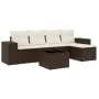 Set sofás de jardín 6 piezas y cojines ratán sintético marrón by , Modular outdoor sofas - Ref: Foro24-3222502, Price: 385,48...