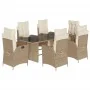 Set comedor de jardín 7 pzas con cojines ratán sintético beige by , Garden sets - Ref: Foro24-3213358, Price: 1,00 €, Discoun...