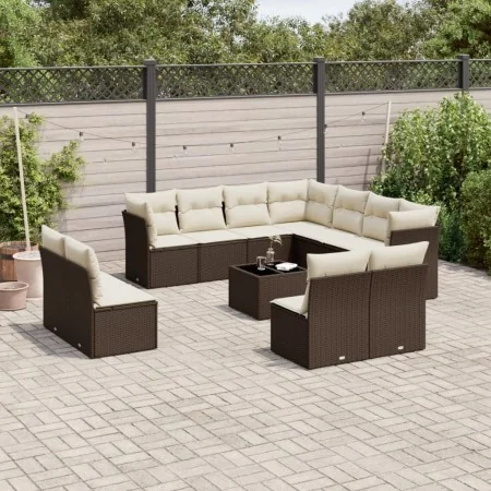 Set de sofás de jardín y cojines 12 pzas ratán sintético marrón by , Garden sets - Ref: Foro24-3217833, Price: 751,52 €, Disc...