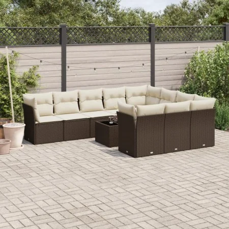 Set Gartensofas 11 Stück Kissen synthetisches Rattan braun von , Gartensets - Ref: Foro24-3218233, Preis: 716,39 €, Rabatt: %