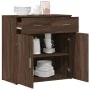 Aparador de madera de ingeniería marrón roble 79x38x80 cm by , Sideboards - Ref: Foro24-840526, Price: 106,03 €, Discount: %