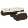 Set de sofás de jardín 9 pzas y cojines ratán sintético marrón by , Modular outdoor sofas - Ref: Foro24-3221632, Price: 663,3...
