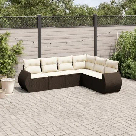 Set sofás de jardín 6 piezas y cojines ratán sintético marrón de , Conjuntos de jardín - Ref: Foro24-3221412, Precio: 428,68 ...