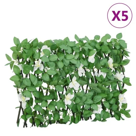Enrejado expansible de hiedra artificial verde 5 uds 180x30 cm by , fence panels - Ref: Foro24-366589, Price: 79,47 €, Discou...