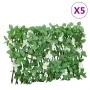 Enrejado expansible de hiedra artificial verde 5 uds 180x30 cm by , fence panels - Ref: Foro24-366589, Price: 79,47 €, Discou...