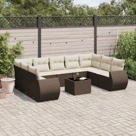 Set de sofás de jardín 10 pzas y cojines ratán sintético marrón by , Modular outdoor sofas - Ref: Foro24-3221812, Price: 669,...