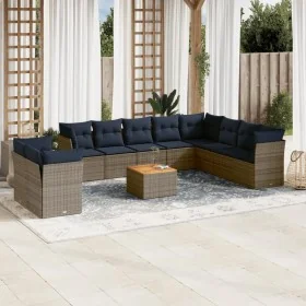 Set de sofás de jardín 11 pzas y cojines ratán sintético gris by , Garden sets - Ref: Foro24-3256054, Price: 794,06 €, Discou...