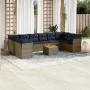 Set de sofás de jardín 11 pzas y cojines ratán sintético gris by , Garden sets - Ref: Foro24-3256166, Price: 775,63 €, Discou...