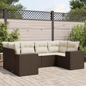 Set sofás de jardín 6 piezas y cojines ratán sintético marrón von , Gartensets - Ref: Foro24-3222982, Preis: 435,56 €, Rabatt: %