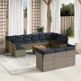 Set de sofás de jardín y cojines 14 pzas ratán sintético gris von , Gartensets - Ref: Foro24-3256257, Preis: 1,00 €, Rabatt: %