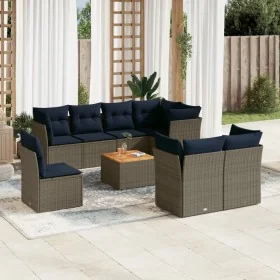 Set de sofás de jardín 9 pzas con cojines ratán sintético gris von , Gartensets - Ref: Foro24-3256075, Preis: 669,13 €, Rabat...