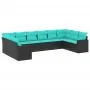 Set de sofás de jardín 10pzas con cojines ratán sintético negro by , Garden sets - Ref: Foro24-3219457, Price: 769,77 €, Disc...