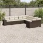 Set de sofás de jardín 10 pzas y cojines ratán sintético marrón by , Garden sets - Ref: Foro24-3223112, Price: 676,01 €, Disc...