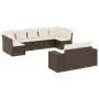 Set de sofás de jardín 9 pzas y cojines ratán sintético marrón by , Garden sets - Ref: Foro24-3223022, Price: 614,29 €, Disco...