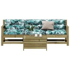 Juego de muebles jardín 4 pzas y cojines madera pino impregnada von , Gartensets - Ref: Foro24-3250799, Preis: 383,72 €, Raba...