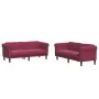 Juego de sofás 2 piezas terciopelo rojo tinto by , Sofas - Ref: Foro24-3209223, Price: 497,94 €, Discount: %