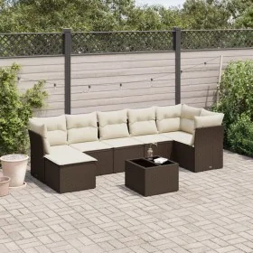 Set sofás de jardín 8 piezas y cojines ratán sintético marrón by , Garden sets - Ref: Foro24-3217983, Price: 499,19 €, Discou...