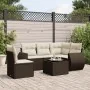 Set sofás de jardín 6 piezas y cojines ratán sintético marrón by , Garden sets - Ref: Foro24-3221382, Price: 426,46 €, Discou...