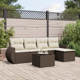 Set sofás de jardín 6 piezas y cojines ratán sintético marrón von , Gartensets - Ref: Foro24-3221302, Preis: 390,85 €, Rabatt: %