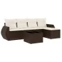 Set sofás de jardín 6 piezas y cojines ratán sintético marrón von , Gartensets - Ref: Foro24-3221302, Preis: 392,00 €, Rabatt: %