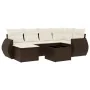Juego de sofás de jardín 7 piezas con cojines ratán PE marrón von , Modulare Sofas für den Außenbereich - Ref: Foro24-3221672...
