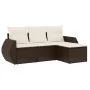 Set de sofás de jardín 4 pzas y cojines ratán sintético marrón von , Gartensets - Ref: Foro24-3221272, Preis: 279,10 €, Rabat...