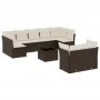 Set de sofás de jardín 10 pzas y cojines ratán sintético marrón von , Gartensets - Ref: Foro24-3218163, Preis: 642,52 €, Raba...