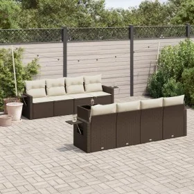 Set de sofás de jardín 9 pzas y cojines ratán sintético marrón by , Garden sets - Ref: Foro24-3219952, Price: 599,51 €, Disco...