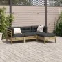 Juego de sofás jardín 4 pzas con cojines madera pino impregnada von , Gartensets - Ref: Foro24-3299383, Preis: 359,10 €, Raba...