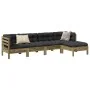 Set de sofás jardín 5 pzas con cojines madera pino impregnada von , Gartensets - Ref: Foro24-3299395, Preis: 458,60 €, Rabatt: %
