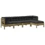 Set de sofás jardín 5 pzas con cojines madera pino impregnada von , Gartensets - Ref: Foro24-3299395, Preis: 458,60 €, Rabatt: %